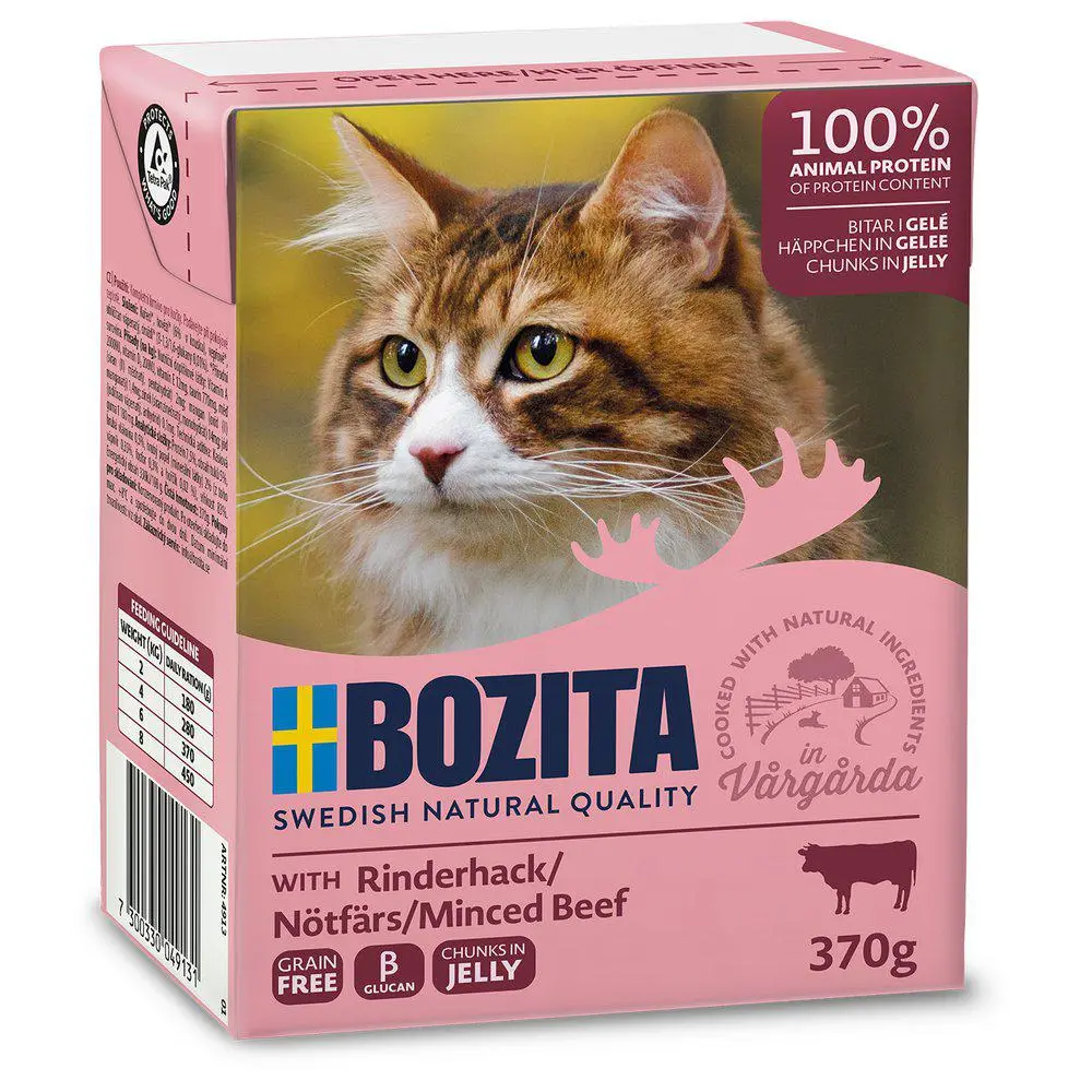 Bozita Kattefoder Bidder i Gele med Oksekød 370 gram